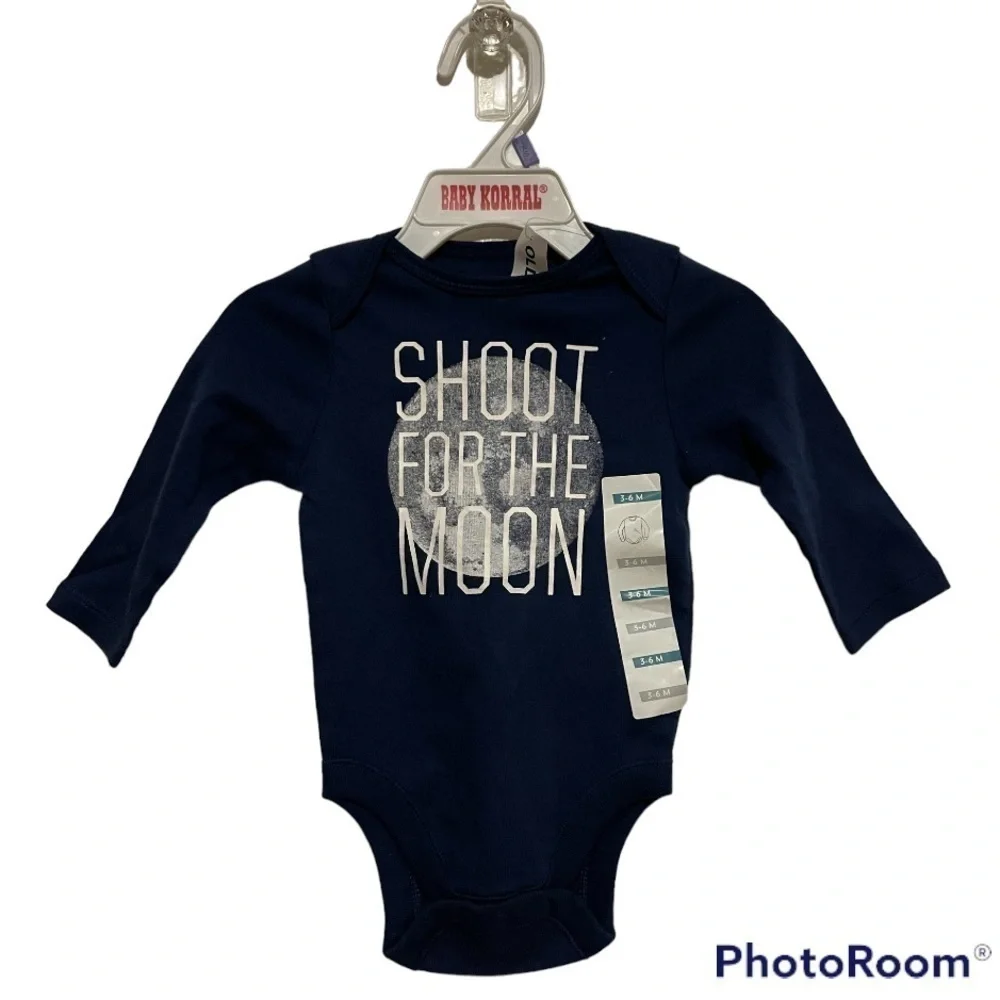 NWT Old Navy Shoot for the Moon Navy Onesie 3-6M